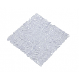 NON-SLIP SHOWER MAT STONES L 53 P 53 CM TRANSPARENT VINYL
