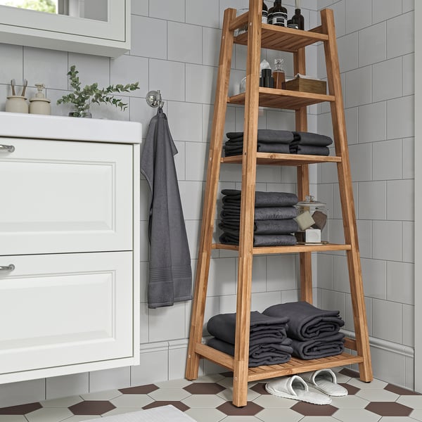 STOREDAMM shelving unit, acacia, 60x141 cm