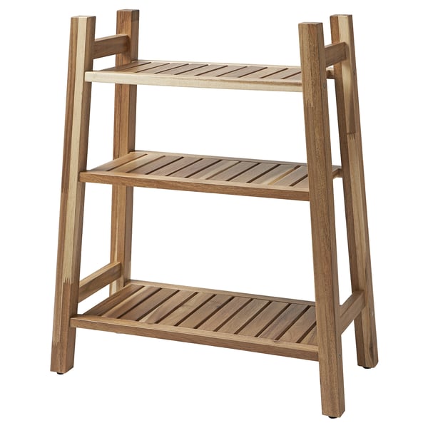 STOREDAMM shelving unit, acacia, 60x71 cm