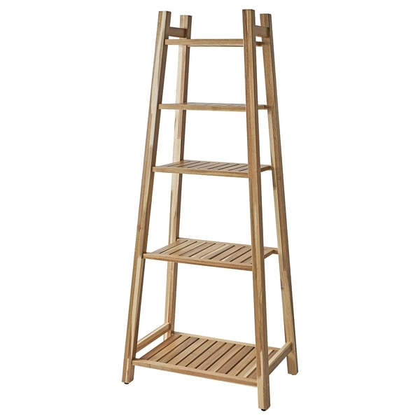 STOREDAMM shelving unit, acacia, 60x141 cm