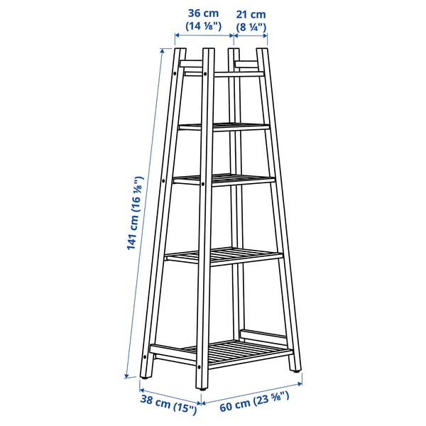 STOREDAMM shelving unit, acacia, 60x141 cm