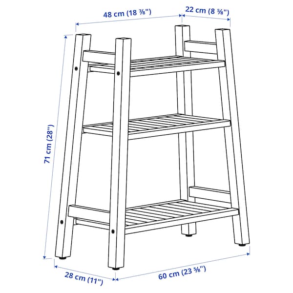 Ikea STOREDAMM - Shelving unit, acacia, 60x71 cm