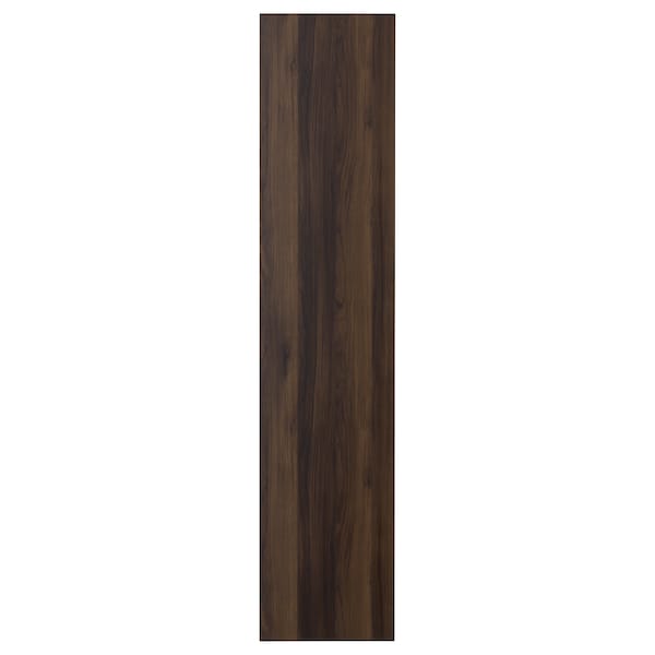 STORKLINTA - Door with hinges, dark brown/oak effect, 50x229 cm