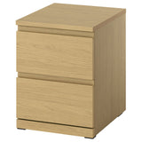 STORKLINTA chest of 2 drawers, oak effect/with 2 drawers, 40x50x53 cm
