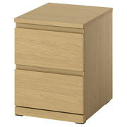 STORKLINTA chest of 2 drawers, oak effect/with 2 drawers, 40x50x53 cm