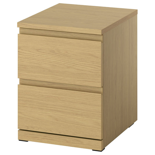 STORKLINTA chest of 2 drawers, oak effect/with 2 drawers, 40x50x53 cm