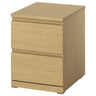 STORKLINTA chest of 2 drawers, oak effect/with 2 drawers, 40x50x53 cm