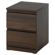 STORKLINTA chest of 2 drawers, dark brown oak effect, 40x50x53 cm