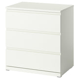 STORKLINTA chest of 3 drawers, white, 70x50x75 cm