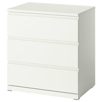 STORKLINTA chest of 3 drawers, white, 70x50x75 cm