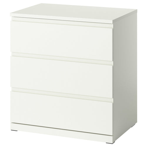 STORKLINTA chest of 3 drawers, white, 70x50x75 cm