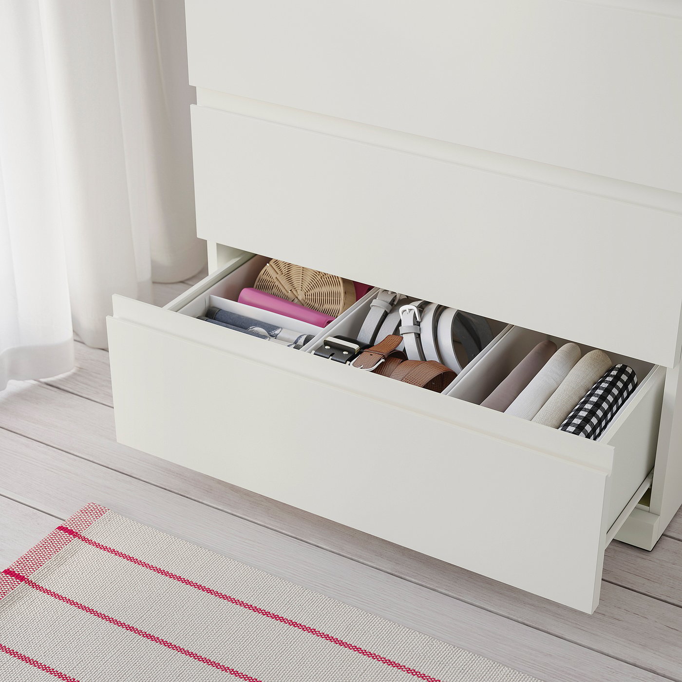 STORKLINTA chest of 3 drawers, white, 70x50x75 cm
