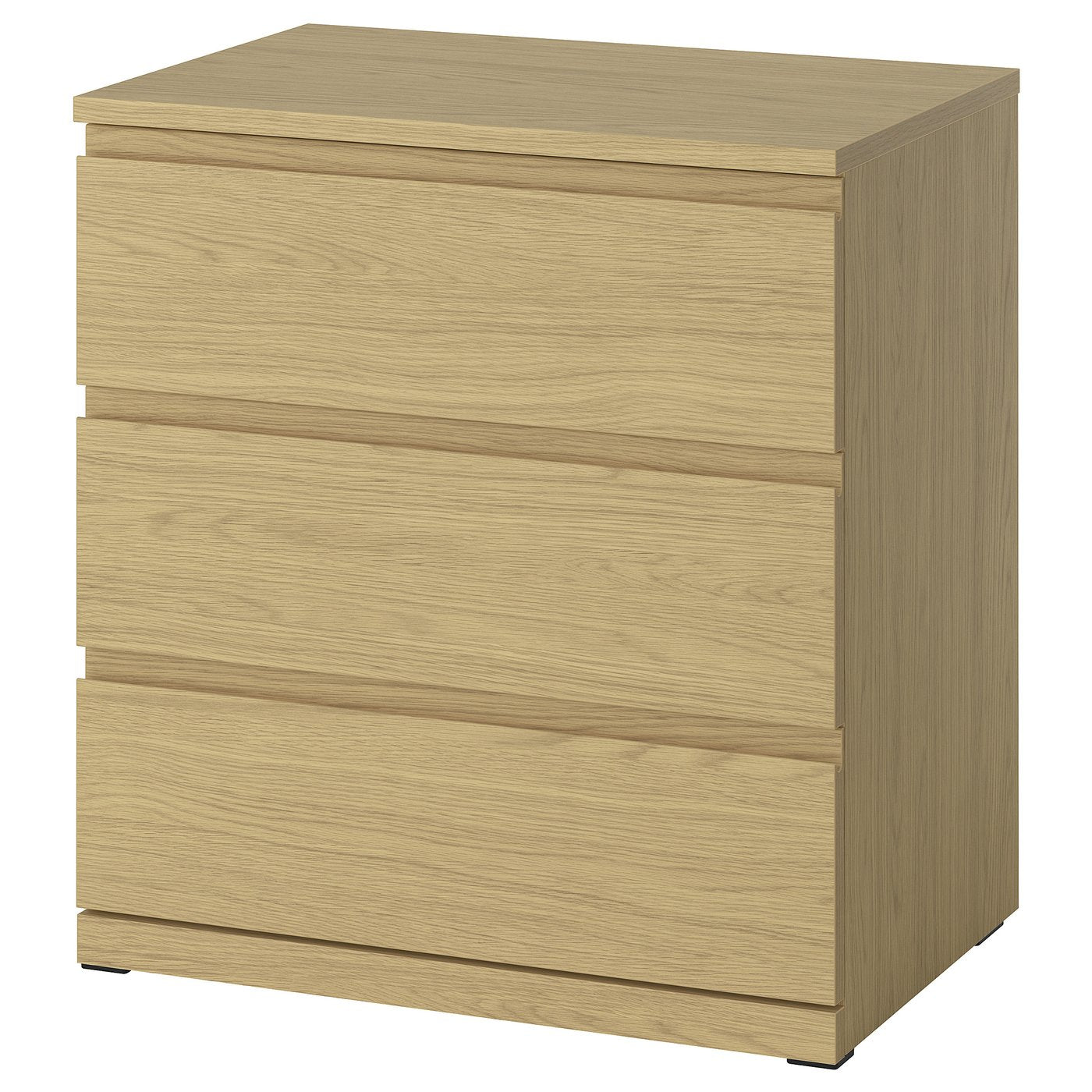 STORKLINTA chest of 3 drawers, oak effect, 70x50x75 cm