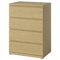 STORKLINTA chest of 4 drawers, oak effect, 70x50x98 cm