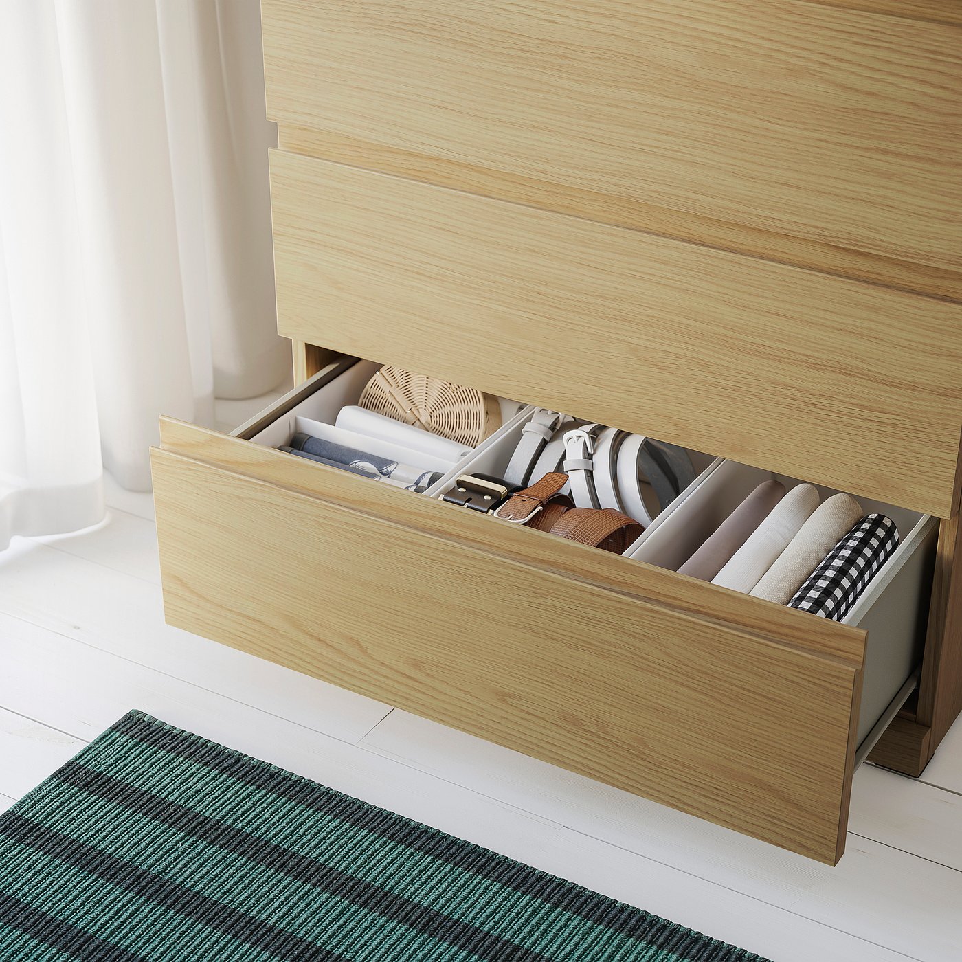 STORKLINTA chest of 4 drawers, oak effect, 70x50x98 cm