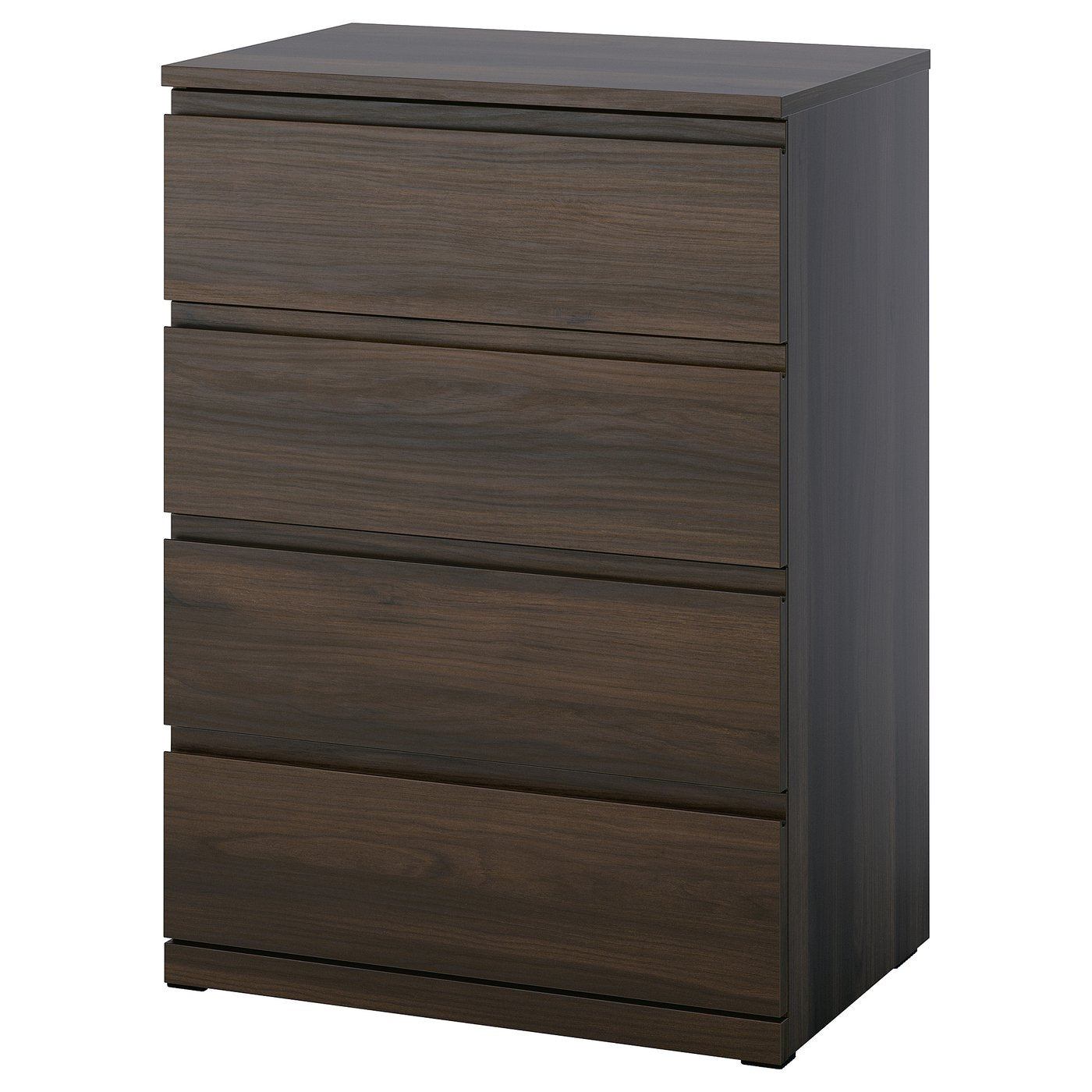 STORKLINTA chest of 4 drawers, dark brown/oak effect, 70x50x98 cm
