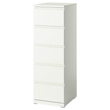 STORKLINTA chest of 5 drawers, white, 40x50x120 cm