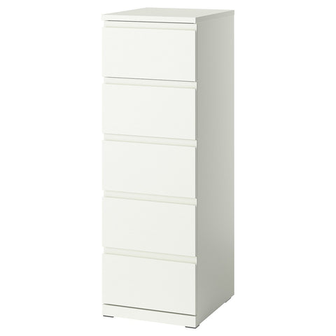 STORKLINTA chest of 5 drawers, white, 40x50x120 cm