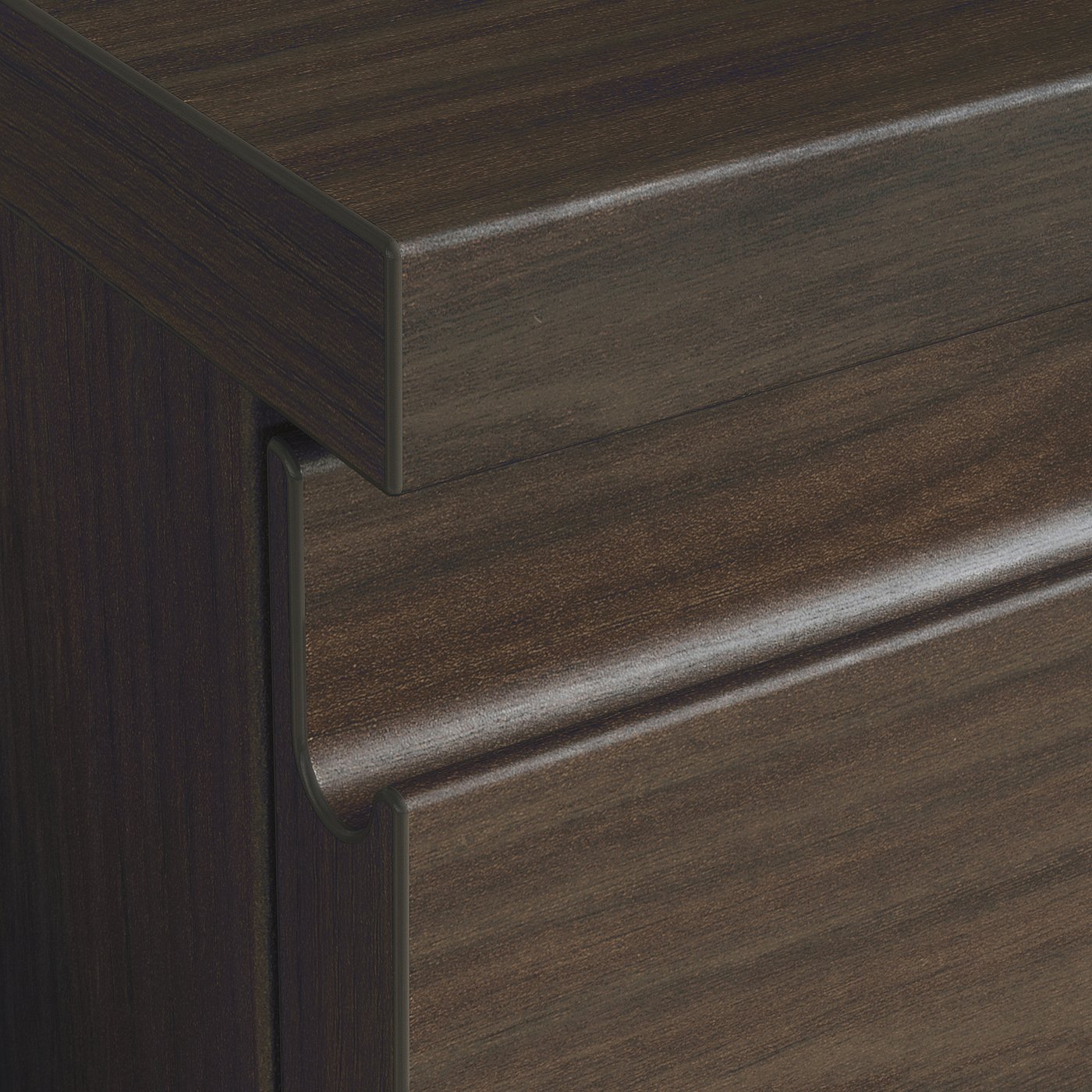 STORKLINTA chest of 5 drawers, dark brown/oak effect, 40x50x120 cm