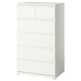 STORKLINTA chest of 6 drawers, white, 70x50x120 cm