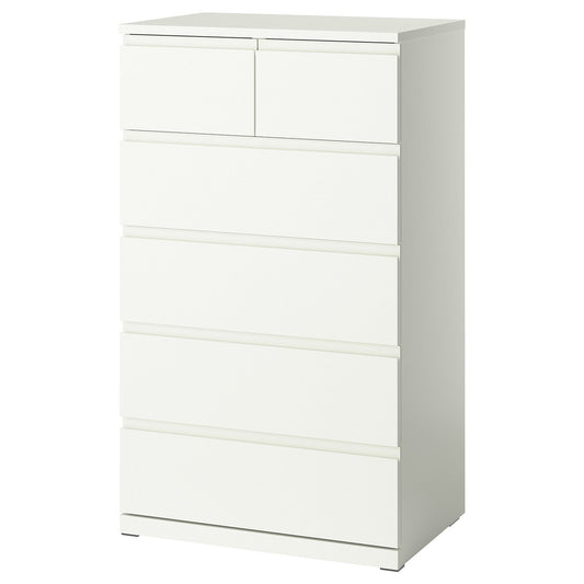 STORKLINTA chest of 6 drawers, white, 70x50x120 cm