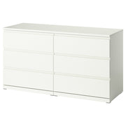 STORKLINTA chest of 6 drawers, white, 140x50x75 cm