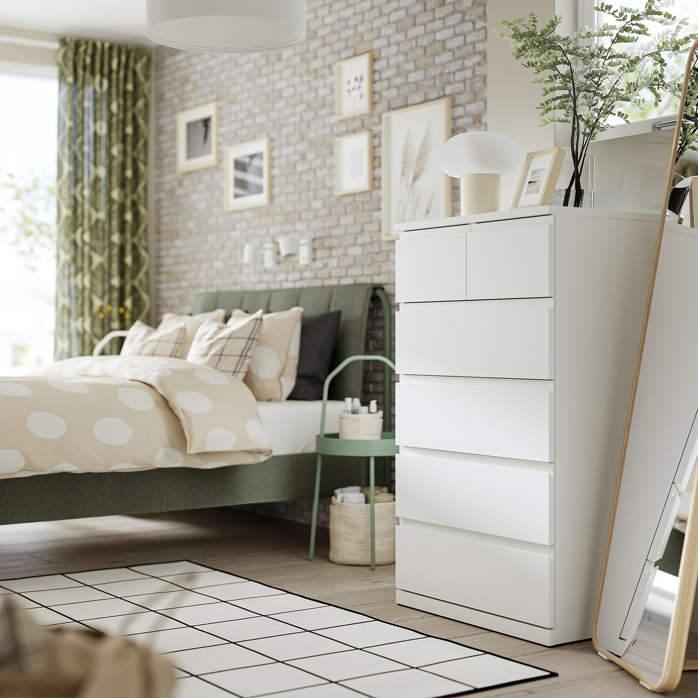 STORKLINTA chest of 6 drawers, white, 70x50x120 cm