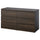 STORKLINTA chest of 6 drawers, dark brown/oak effect, 140x50x75 cm