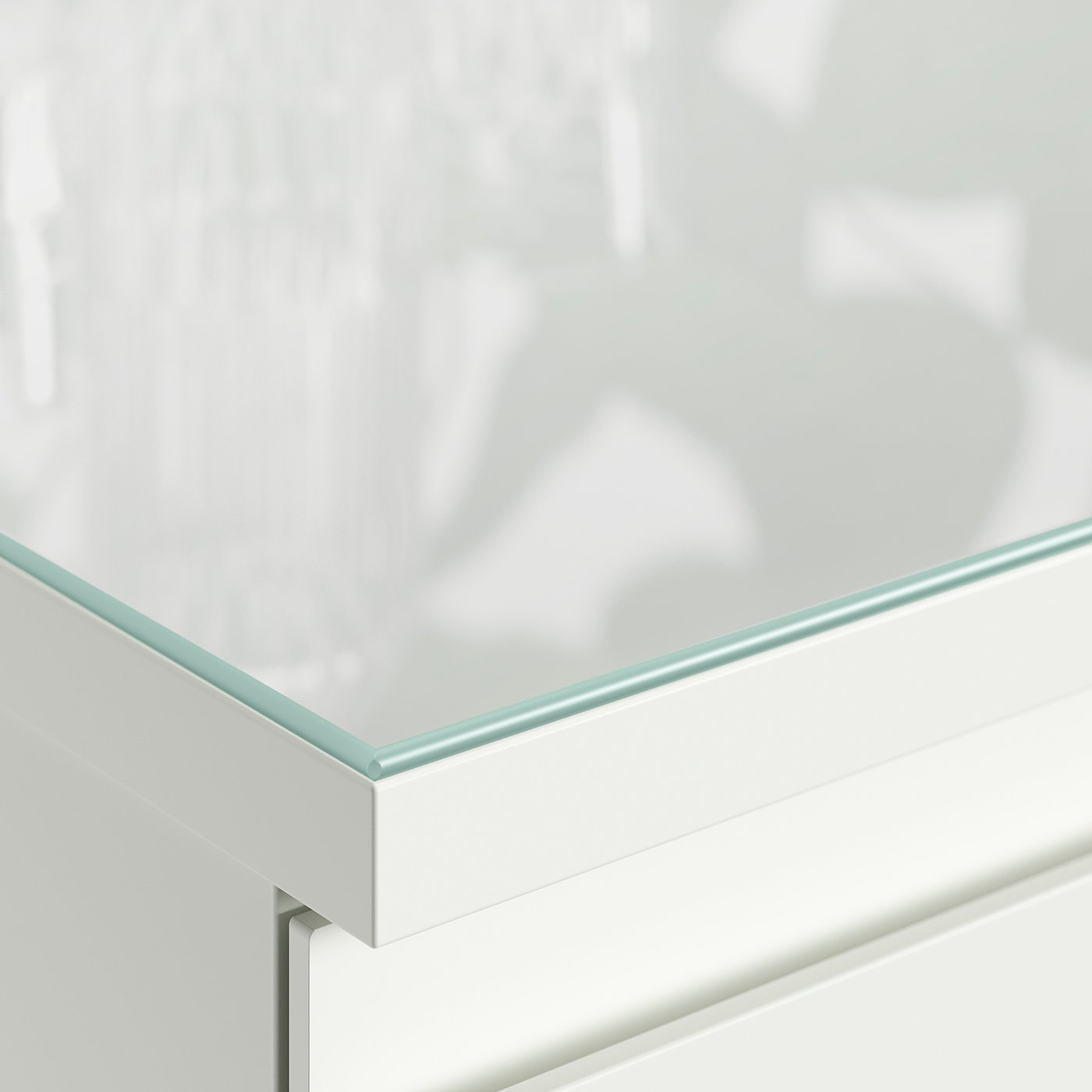 STORKLINTA glass top, transparent, 70x50 cm