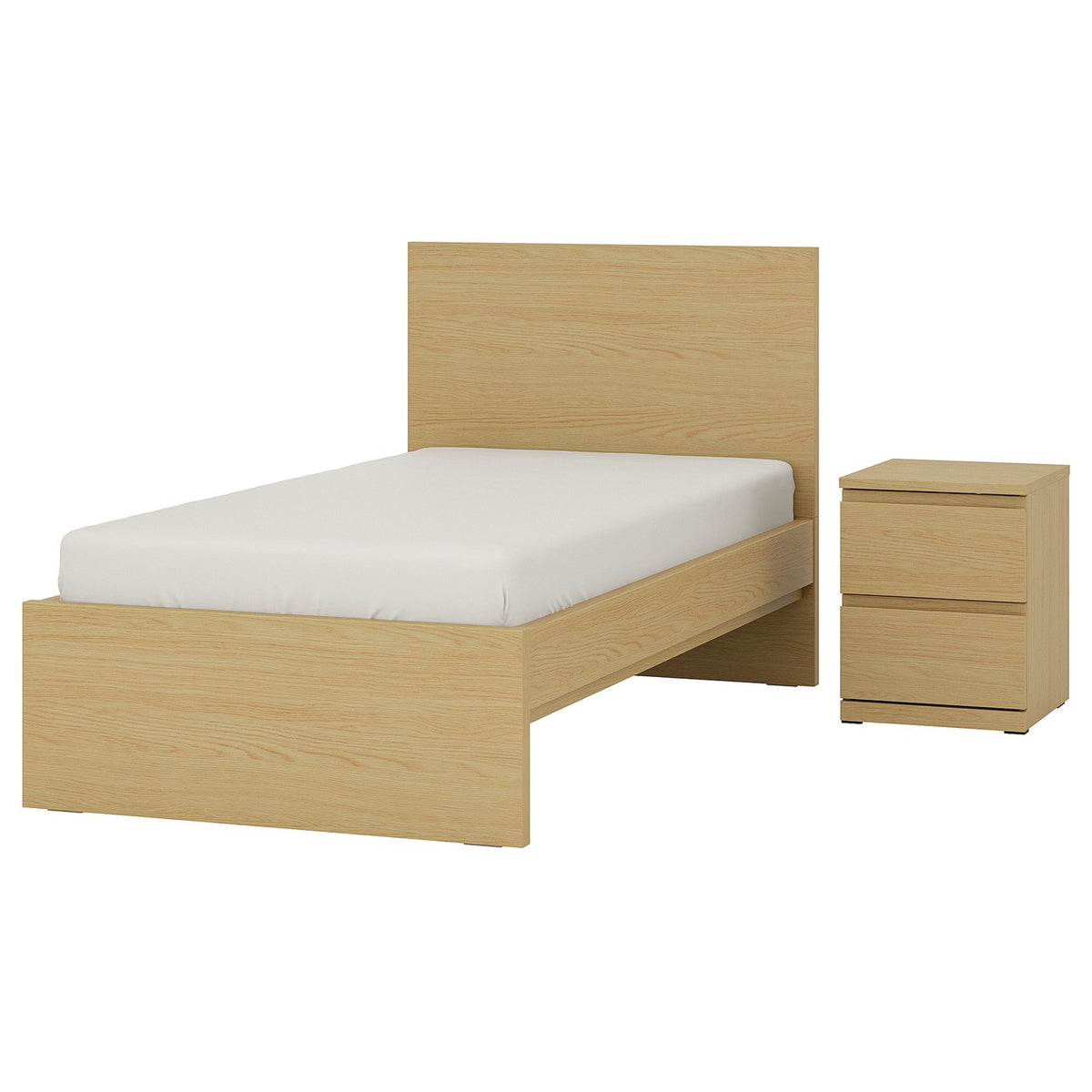 STORKLINTA bedroom furniture, set of 2, oak effect, 90x190 cm