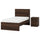 STORKLINTA bedroom furniture, set of 2, dark brown oak effect, 90x190 cm