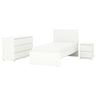 STORKLINTA bedroom furniture, set of 3, white, 90x190 cm