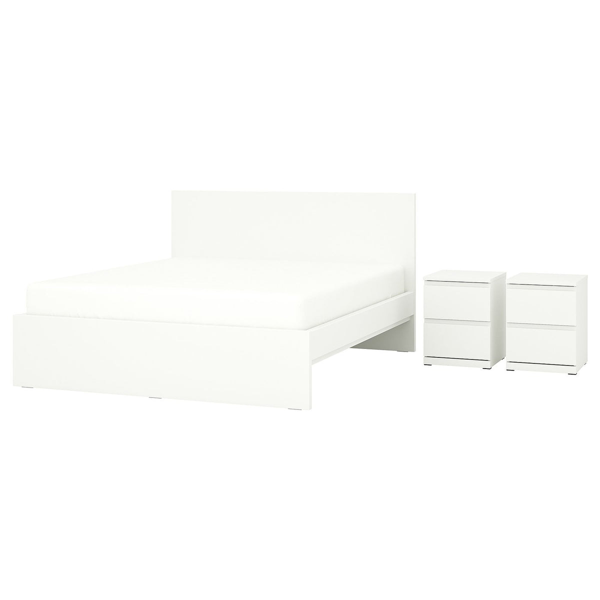 STORKLINTA bedroom furniture, set of 3, white, 140x200 cm