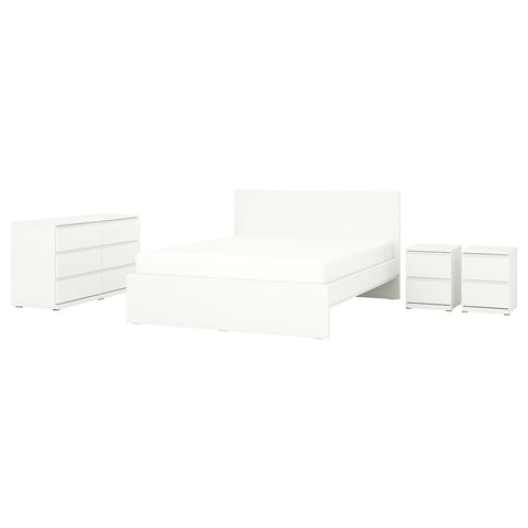 STORKLINTA bedroom furniture, set of 4, white, 160x200 cm