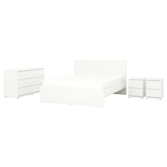 STORKLINTA bedroom furniture, set of 4, white, 160x200 cm