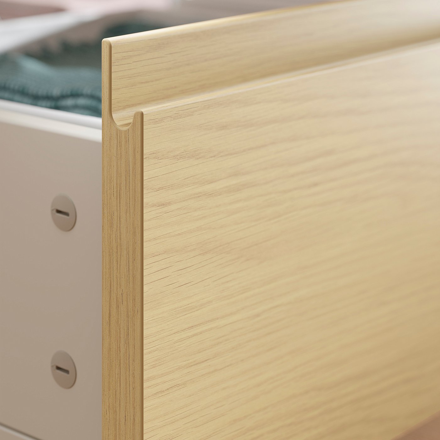 STORKLINTA bed storage box, set of 2, oak effect, 200 cm