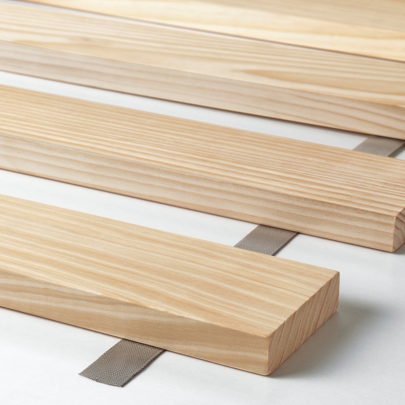 STORKLINTA bed frame, white/Lindbåden, 140x200 cm