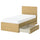 STORKLINTA bed frame with 2 storage boxes, oak effect/Leirsund, 90x200 cm