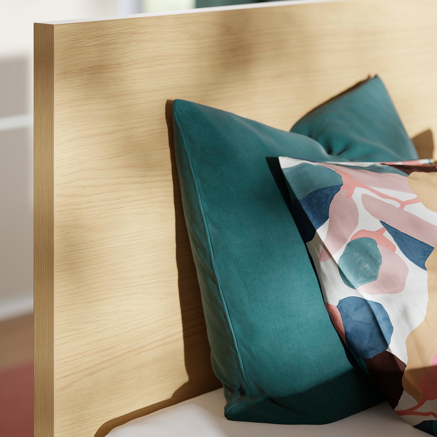 STORKLINTA bed frame, oak effect/Lönset, 90x200 cm
