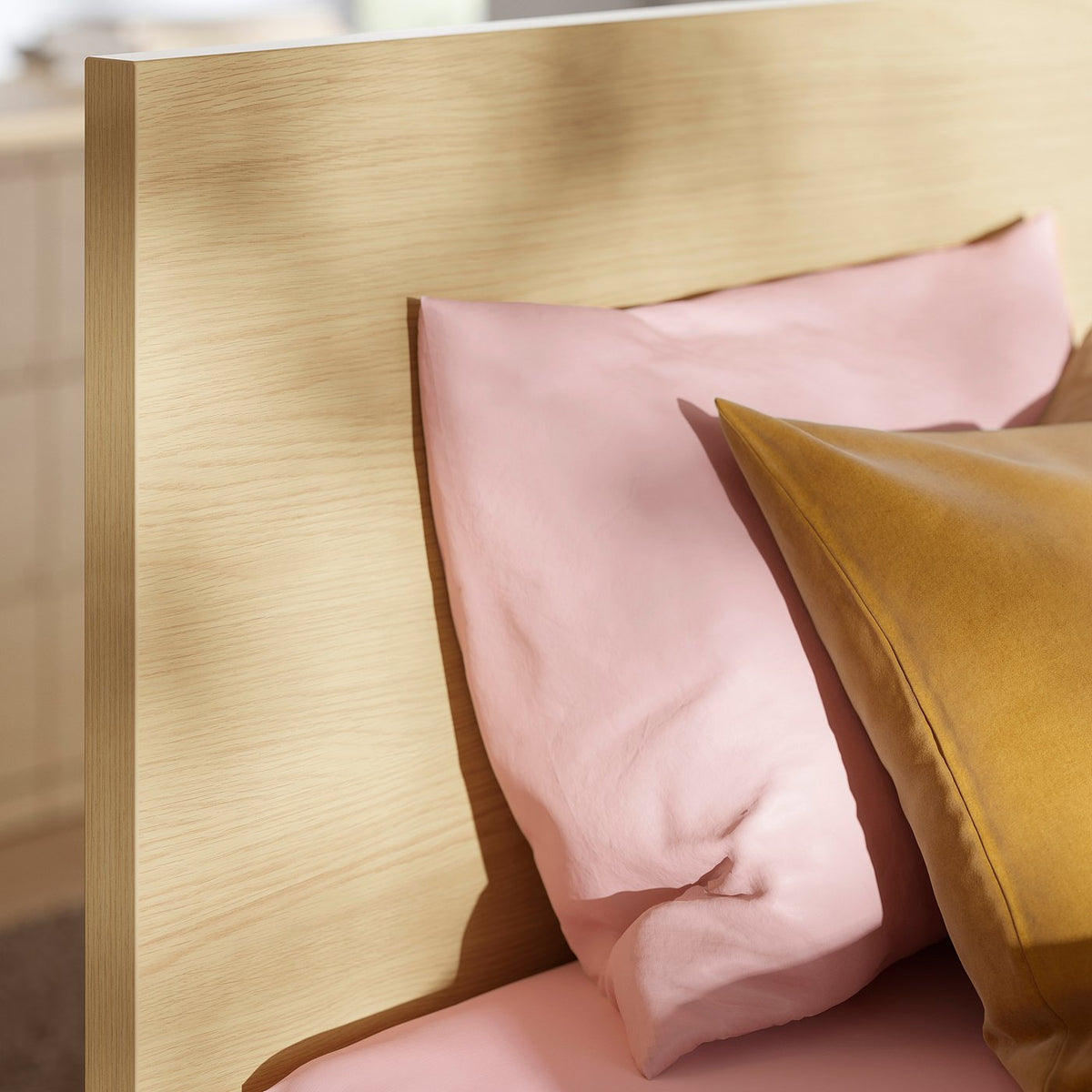 STORKLINTA bed frame, oak effect, 160x190 cm
