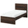 STORKLINTA bed frame, dark brown oak effect/Leirsund, 90x200 cm