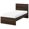 STORKLINTA bed frame, dark brown oak effect/Leirsund, 90x200 cm