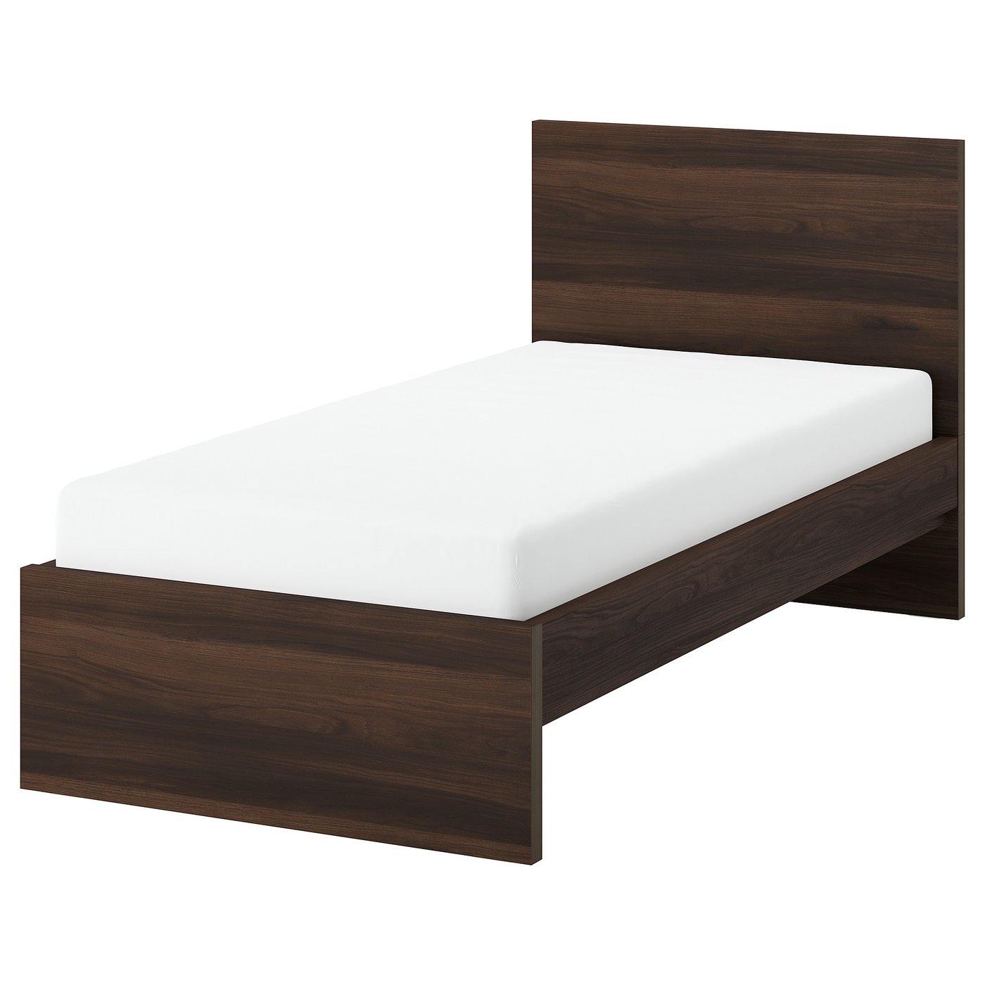 STORKLINTA bed frame, dark brown oak effect, 90x200 cm