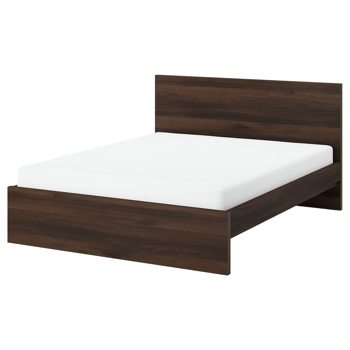 STORKLINTA bed frame, dark brown oak effect, 160x200 cm