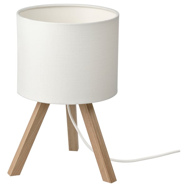 STORSEGEL table lamp, ash/white, 18 cm