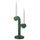 STRÅLA LED candle, battery-operated/wood green, 12 cm