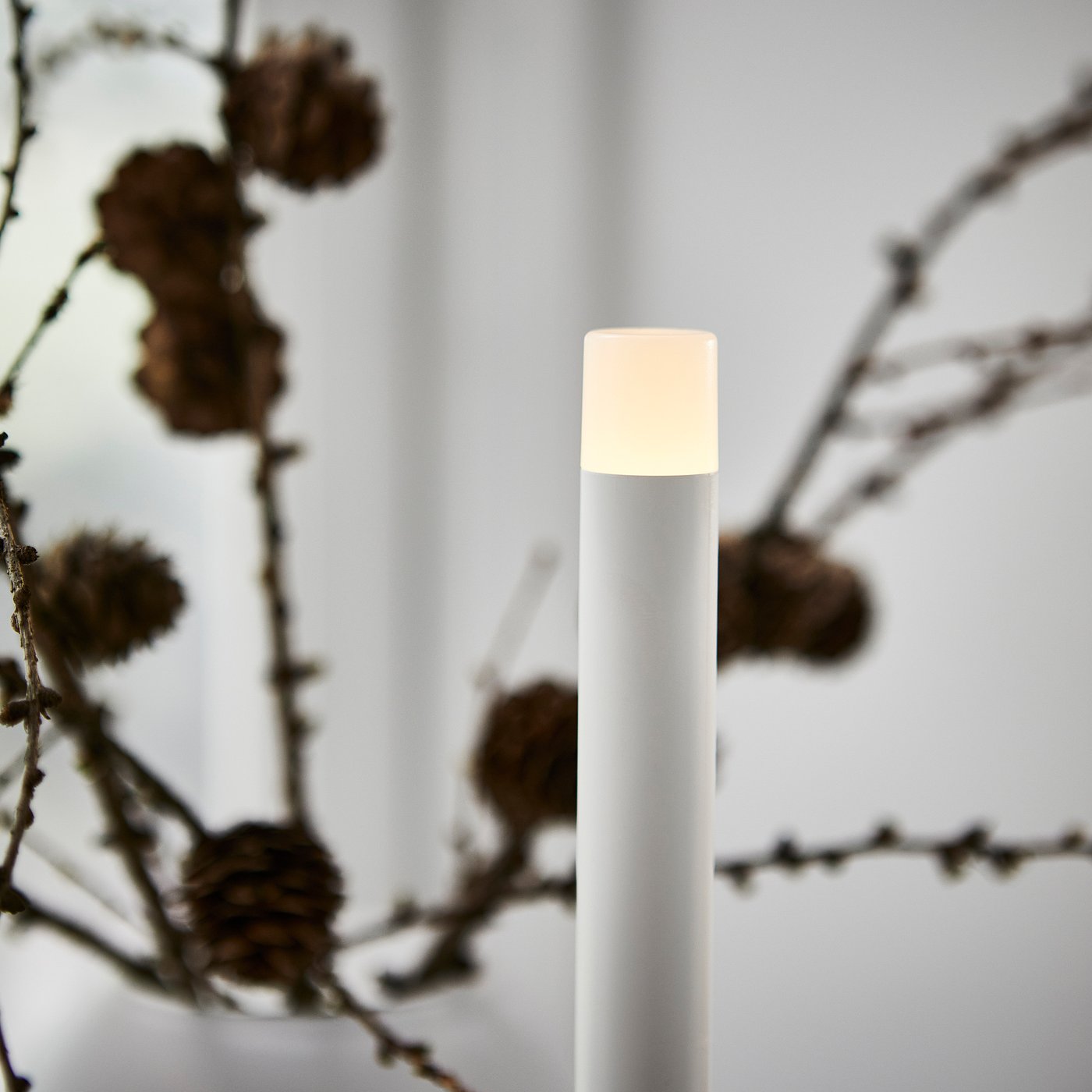 STRÅLA LED candle, candle-shaped battery-operated/green, 10.5 cm