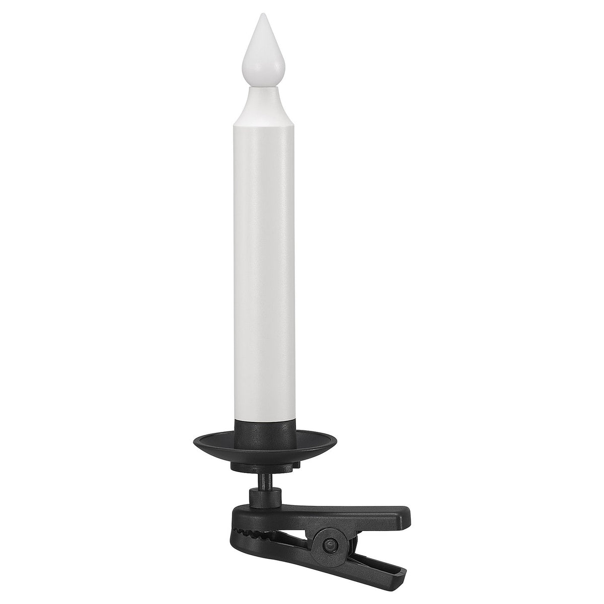 STRÅLA LED candle, clip-on battery-operated/black, 17 mm