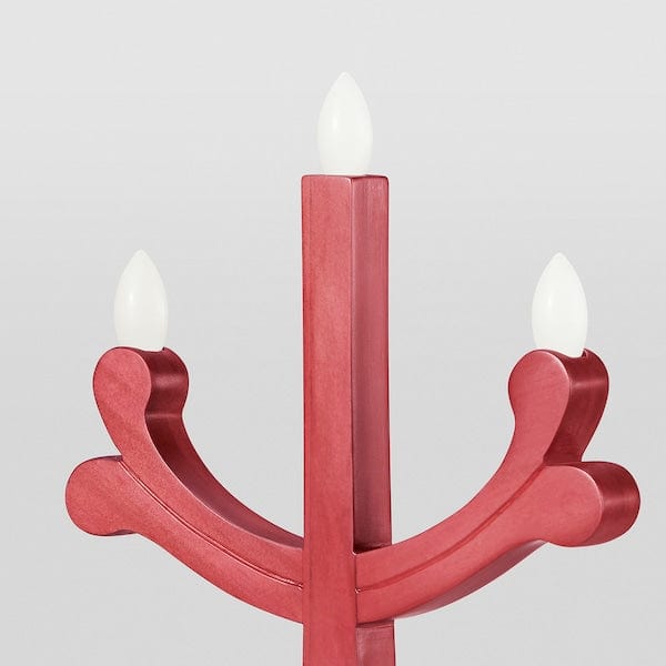 Ikea STRÅLA - 7-arm LED candelabra, red pine,47 cm