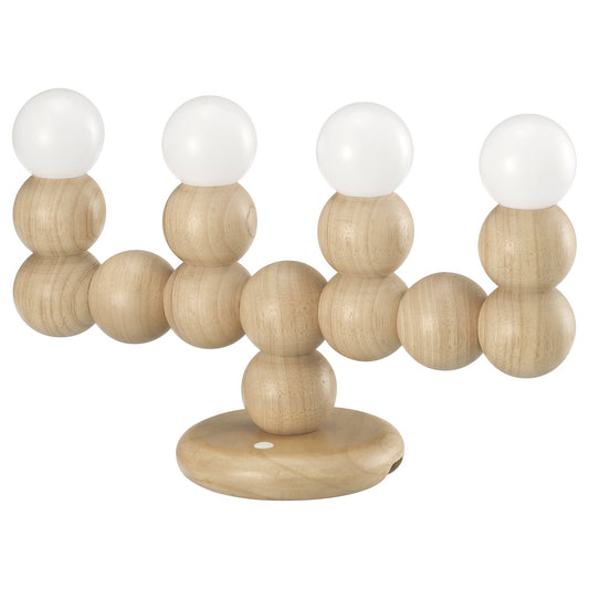 STRÅLA LED candelabra, wood battery-operated, 30.5x20 cm